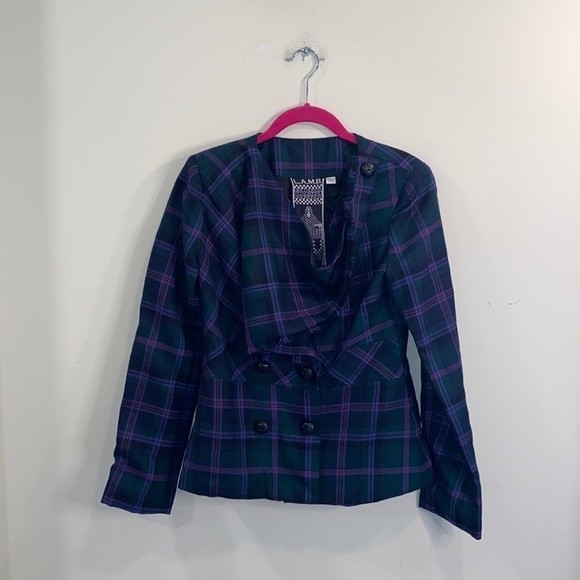 L.A.M.B. plaid draped collar Fall 2008 blazer 6 - Picture 2 of 5